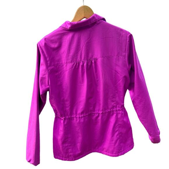 Columbia Full Zip fuchsia fleece lined athleisure windbreaker jacket women’s M - Picture 2 of 7